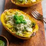 Baked Pesto Chicken Spaghetti Squash Recipe