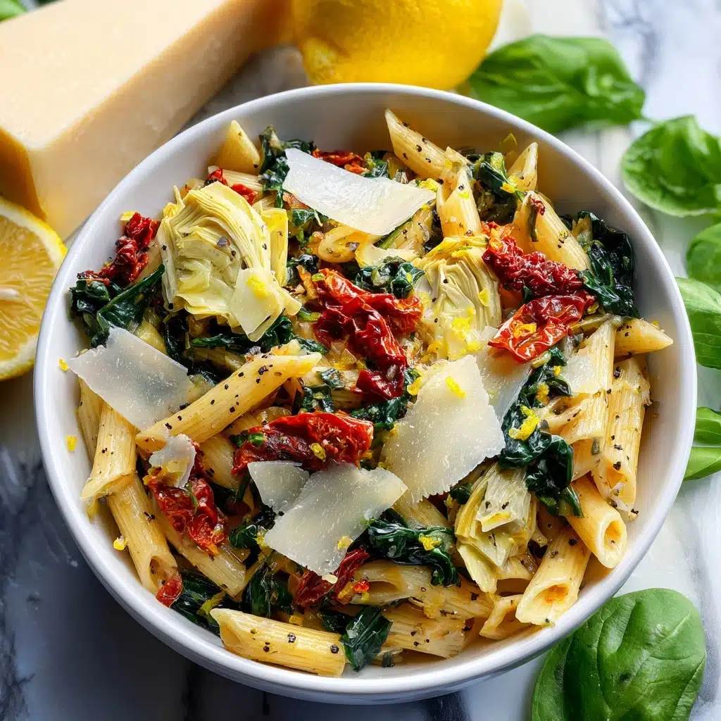 Spinach and Artichoke Penne Pasta Salad Recipe - Recipe Image
