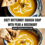 Butternut Squash Rosemary Soup with Pears Recipe