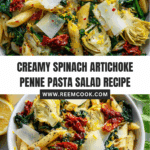 Spinach and Artichoke Penne Pasta Salad Recipe