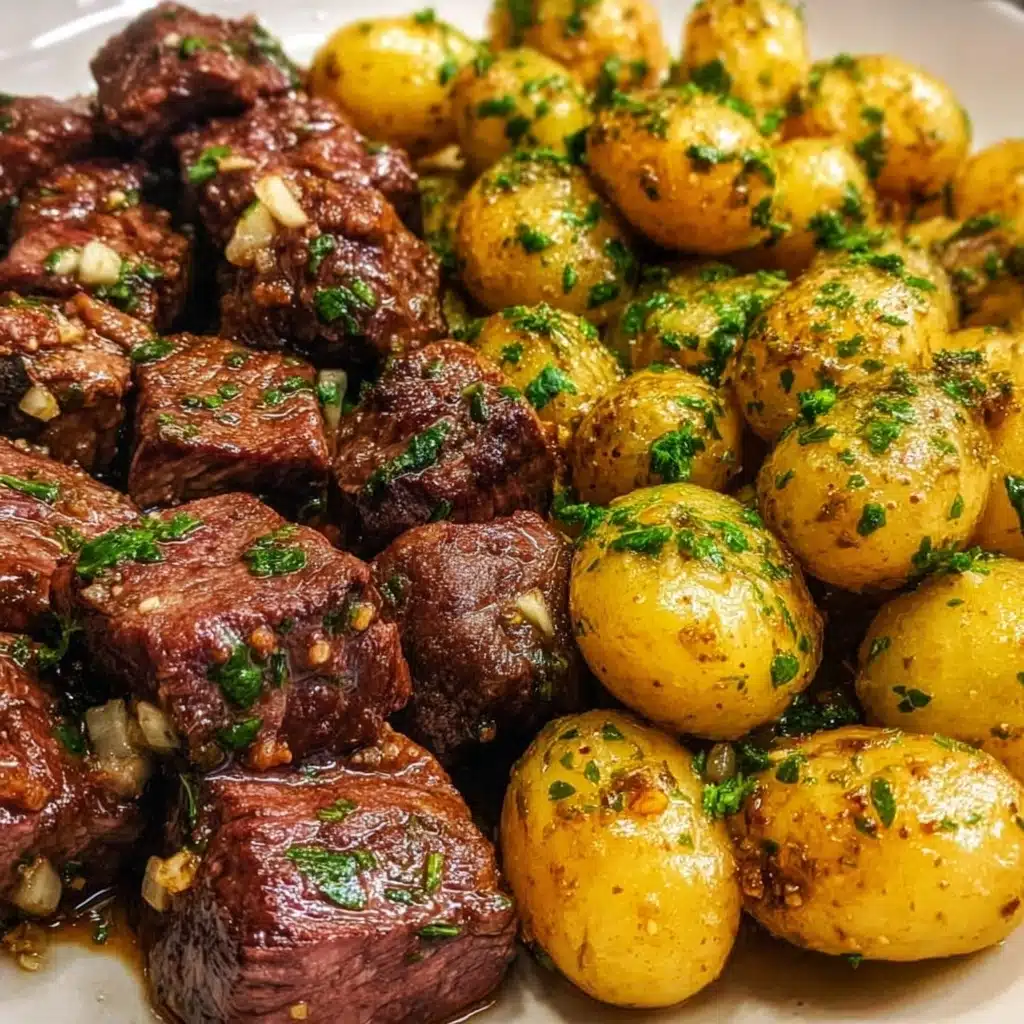 Garlic Steak Bites and Potatoes Recipe