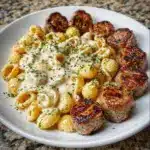 Garlic Butter Steak Bites with Creamy Shells Pasta Recipe