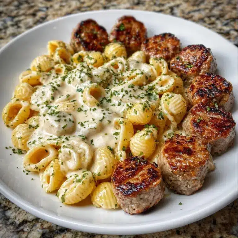 Garlic Butter Steak Bites with Creamy Shells Pasta Recipe
