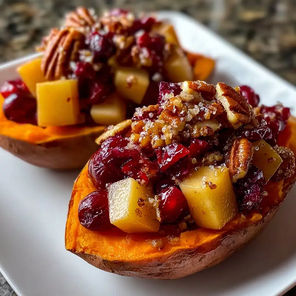 Delicious Cranberry Apple Twice-Baked Sweet Potatoes Recipe - Recipe Image