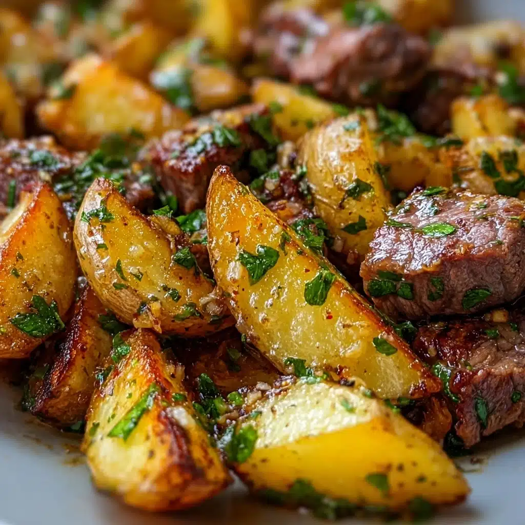 Garlic Butter Steak Bites and Potatoes Recipe - Recipe Image