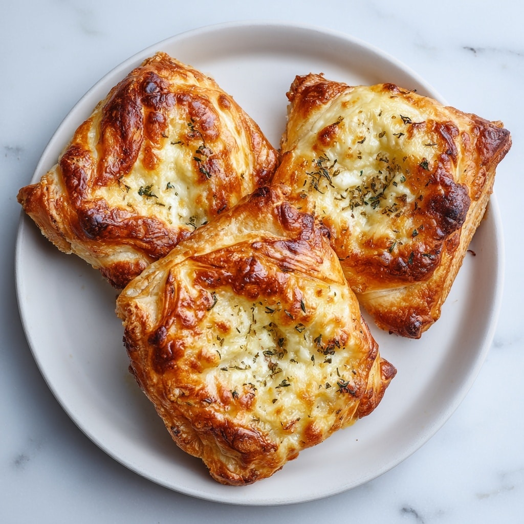 The image shows nine square pieces of cheesy pizza rolls arranged closely on a white plate. Each piece has a golden-brown baked crust layer with melted mozzarella cheese on top that is bubbly and slightly browned, sprinkled with small bits of dried herbs and black pepper. Underneath the cheese layer, you can see some bright red tomato sauce peeking out from the edges, with a soft dough base that is slightly browned and fluffy. The pizza rolls have a thick layered look, with the crust slightly crisp at the edges and soft inside, making them look fresh and warm. The plate sits on a white marbled texture. Photo taken with an iphone --ar 4:5 --v 7