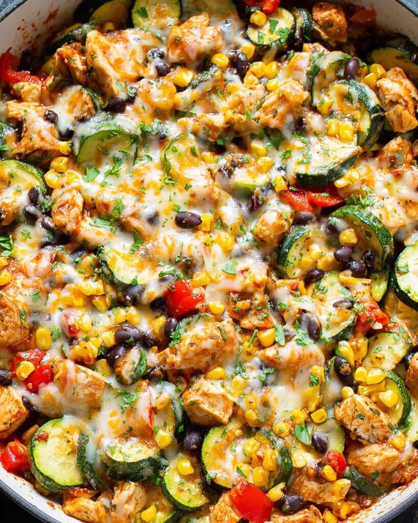 Tex Mex Chicken and Zucchini Skillet Recipe