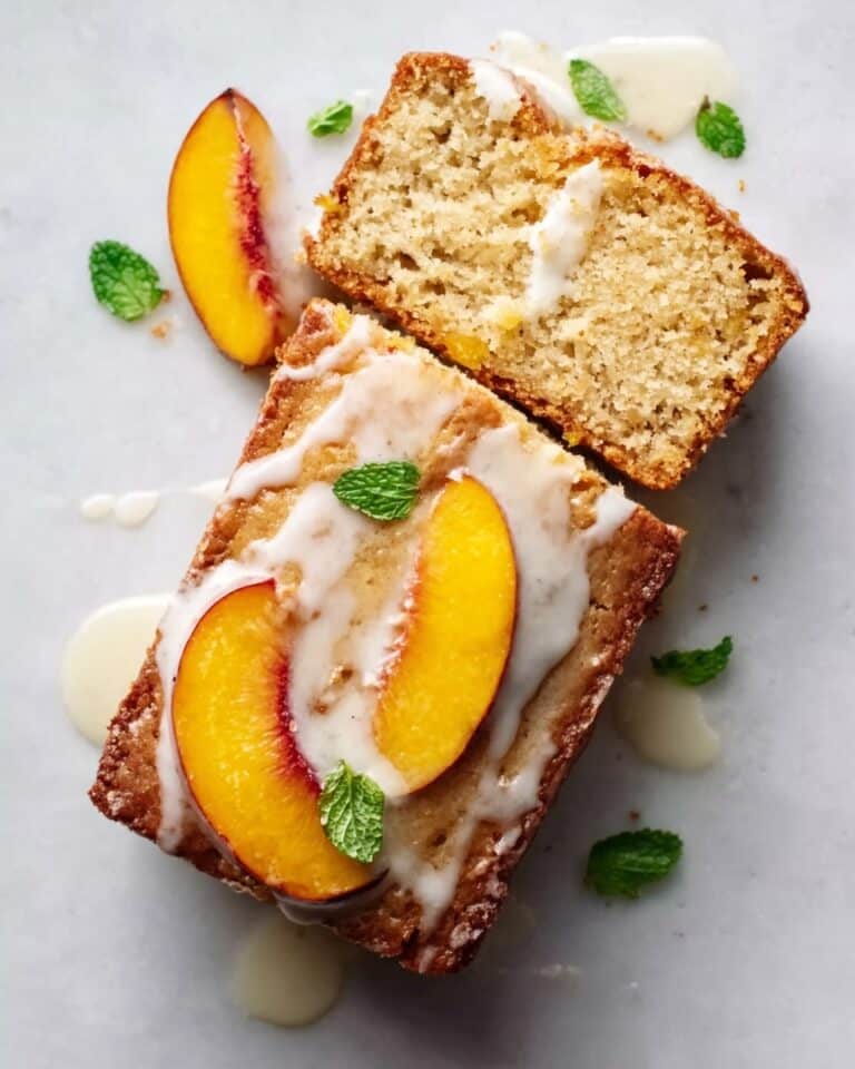 Moist Cinnamon Peach Bread with Glaze Recipe