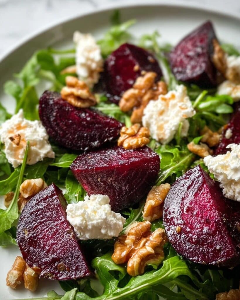 Roasted Beet and Arugula Salad with Feta and Walnuts Recipe