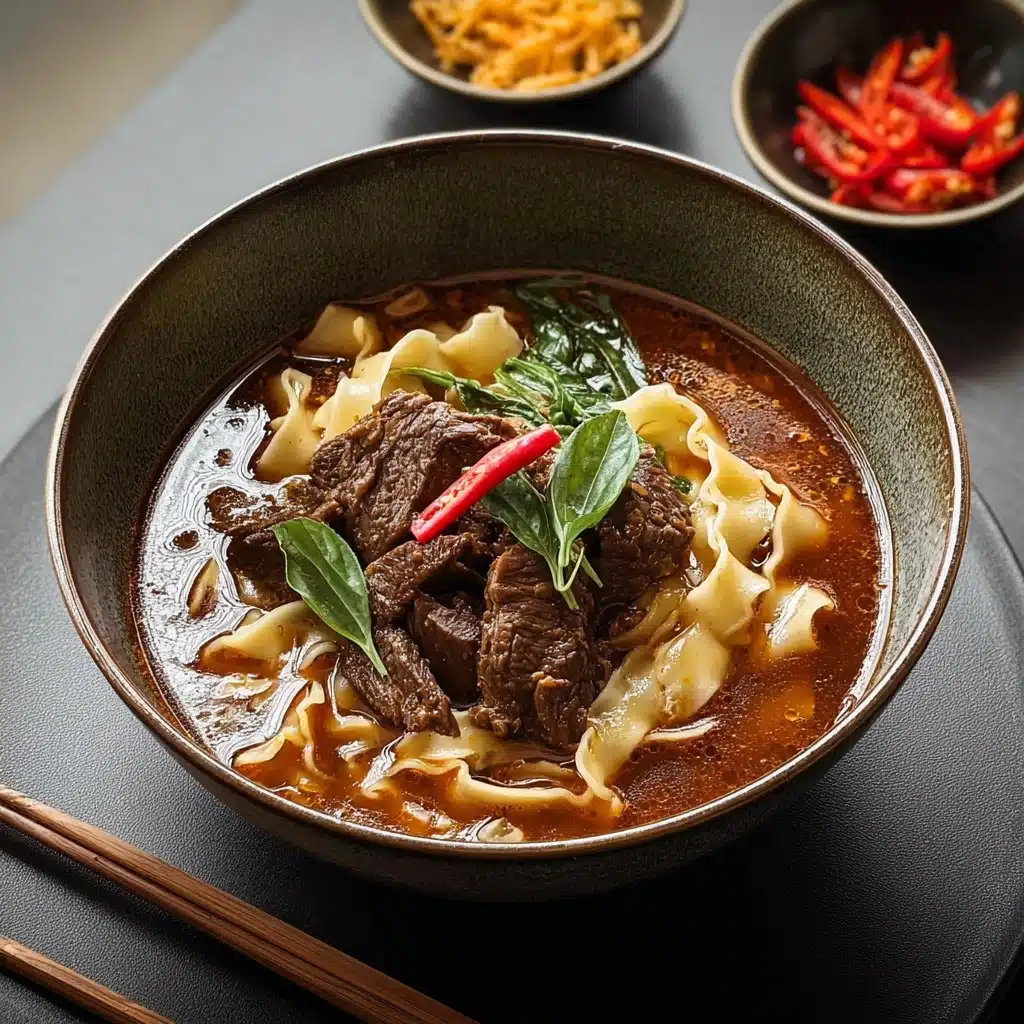 Delicious Satay Beef Noodle Soup Recipe - Recipe Image