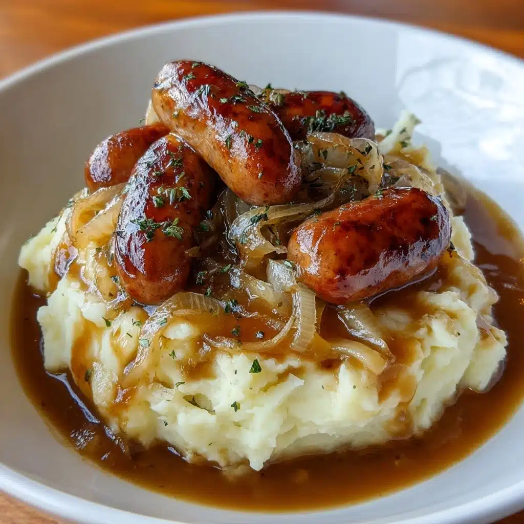 True Bangers and Mash with Onion Gravy - Pure Comfort Food Recipe