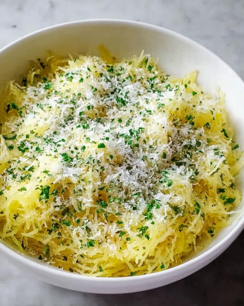 Healthy Garlic Parmesan Spaghetti Squash Recipe