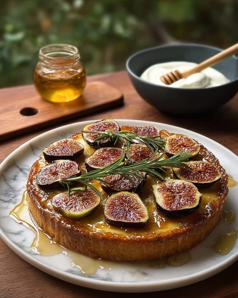 Elegant Honey and Rosemary Upside Down Fig Cake Recipe