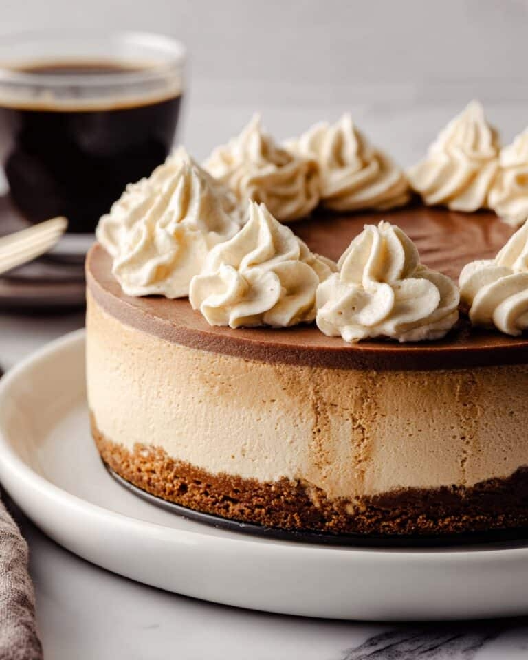 Coffee Espresso Cheesecake with Oreo Crust and Chocolate Ganache Recipe