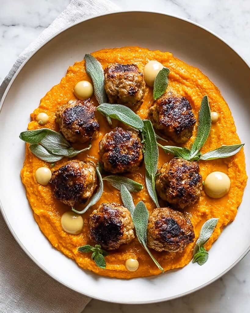 Savory Turkey Meatballs in Pumpkin Sage Sauce Recipe