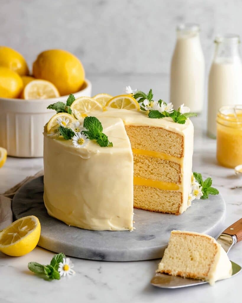 Vegan Lemon Cake With Lemon Cream Cheese Frosting Recipe