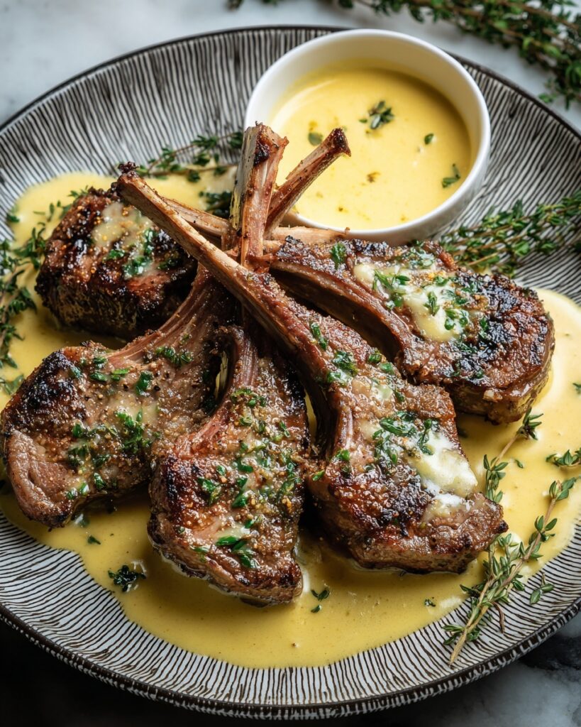 Lamb Chops with Mustard Thyme Sauce Recipe
