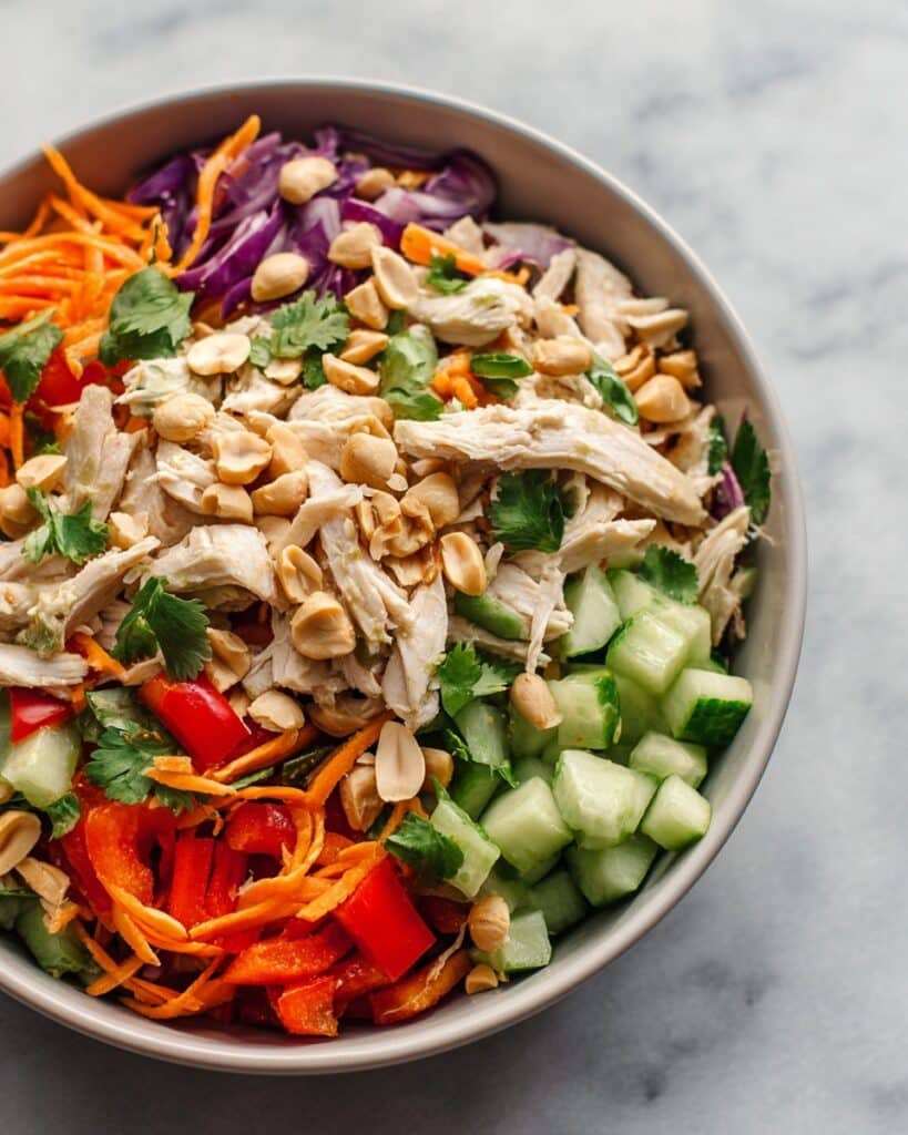Thai Chicken Salad with Peanut Dressing Recipe