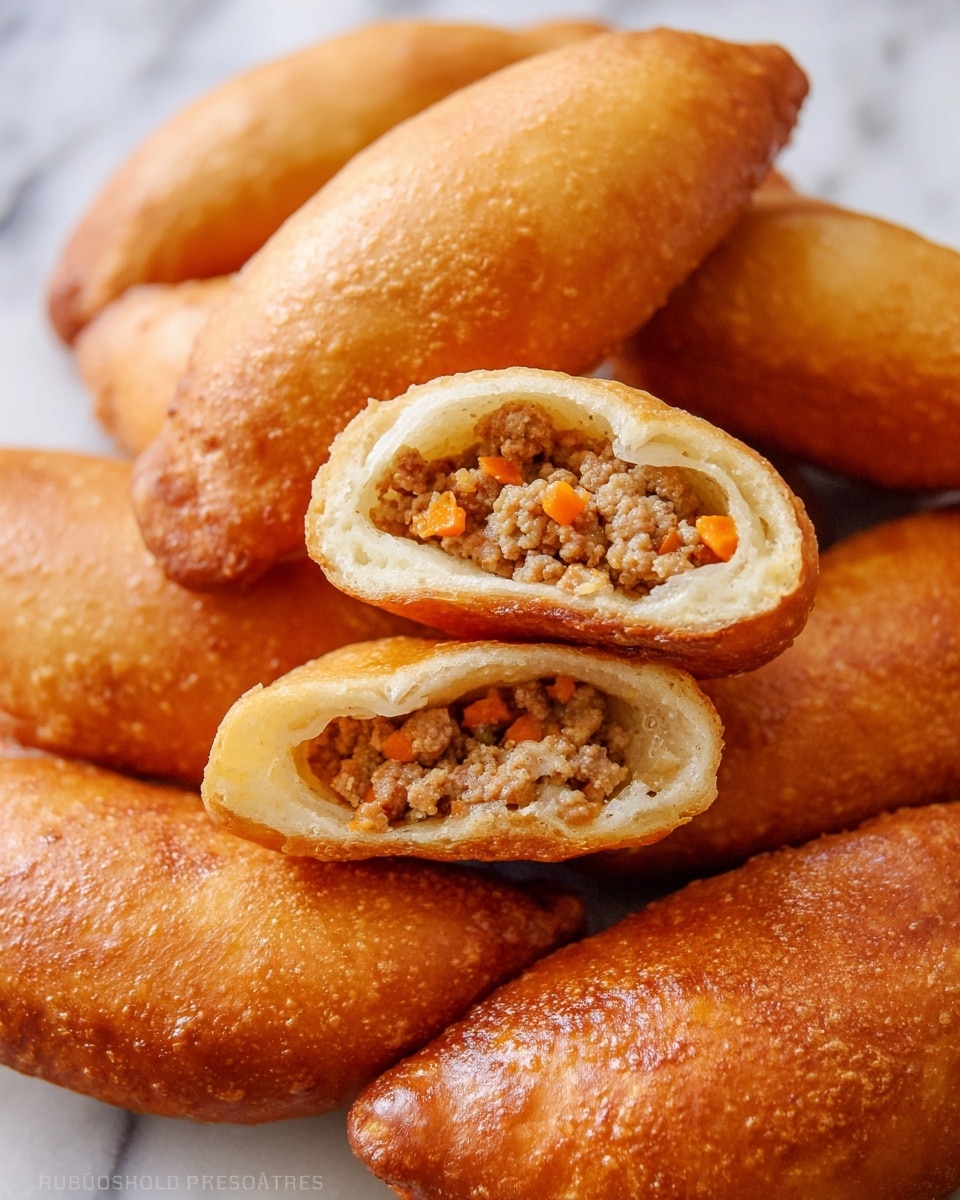 Deep-Fried Ground Meat and Mozzarella Piroshki Recipe