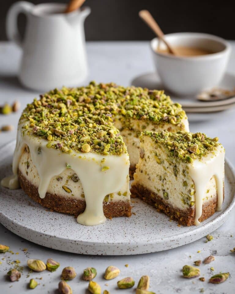 Heavenly Pistachio White Chocolate Cheesecake Recipe