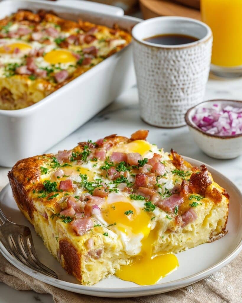Eggs Benedict Casserole with Hollandaise Sauce Recipe