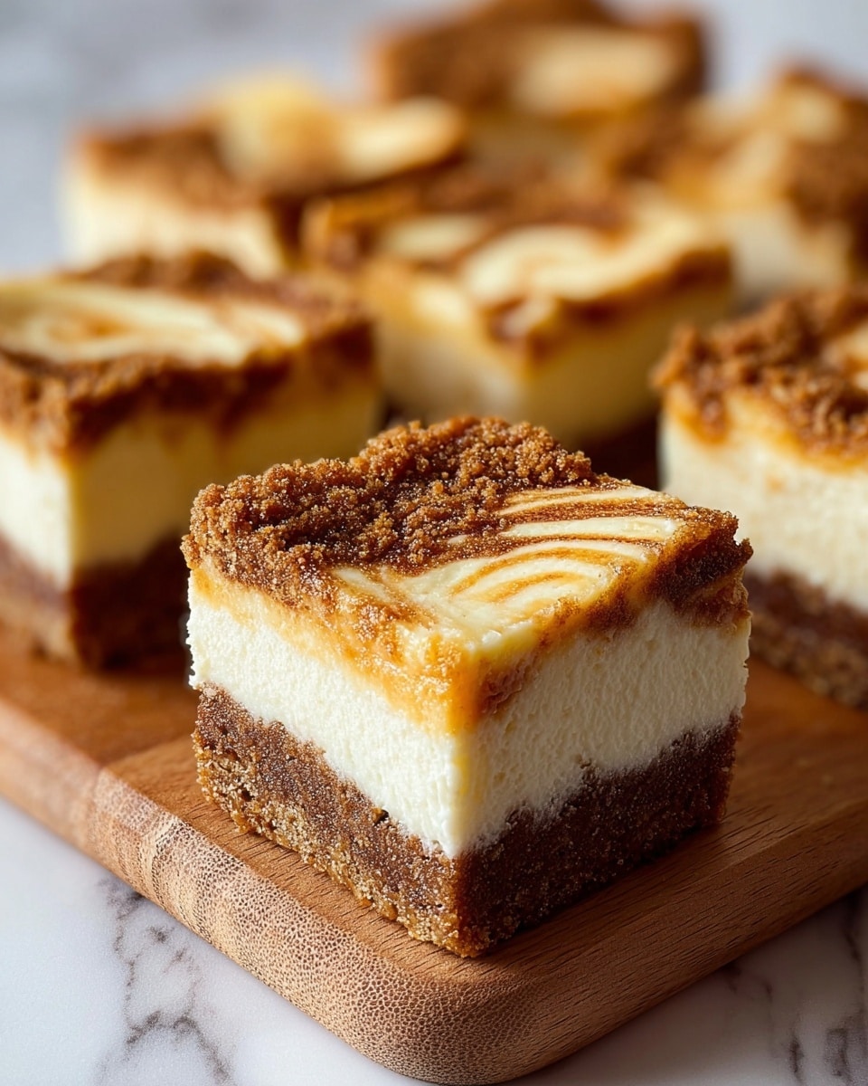 A close-up image of a square slice of cheesecake with three distinct layers. The bottom layer is a thick, crumbly brown crust with a rough texture. The middle layer is a thick, creamy off-white cheesecake filling that appears smooth and dense. The top layer consists of light brown crumbly streusel bits evenly spread over the surface. The slice rests on a white plate with a fine edge rim, placed on a white marbled textured surface. The background is softly blurred with warm tones, making the cheesecake the clear focus. Photo taken with an iphone --ar 4:5 --v 7