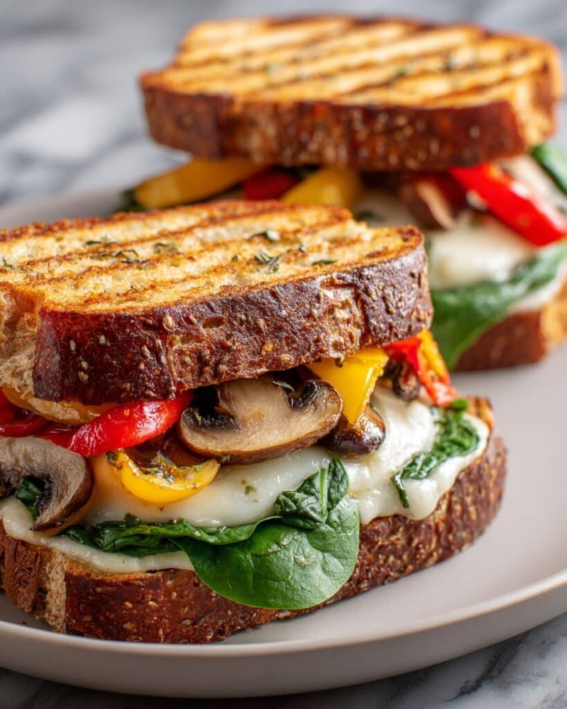 Delicious Grilled Veggie Mozzarella Sandwiches Recipe