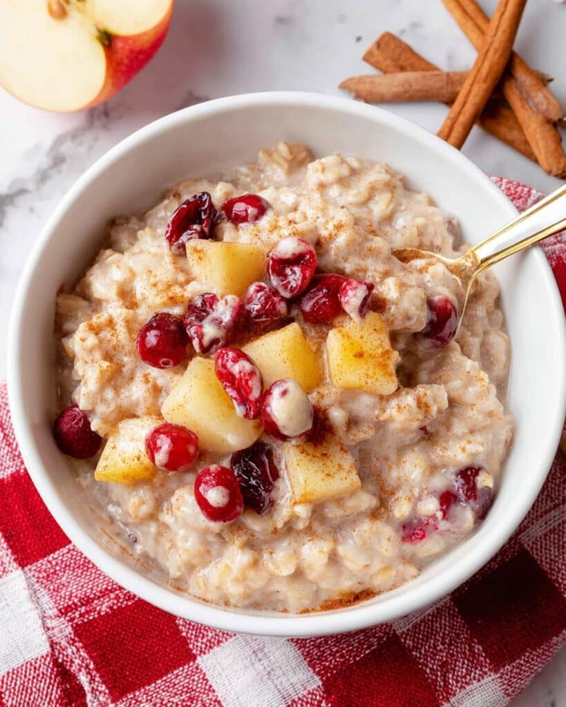 Stovetop Apple Cranberry Oatmeal Recipe