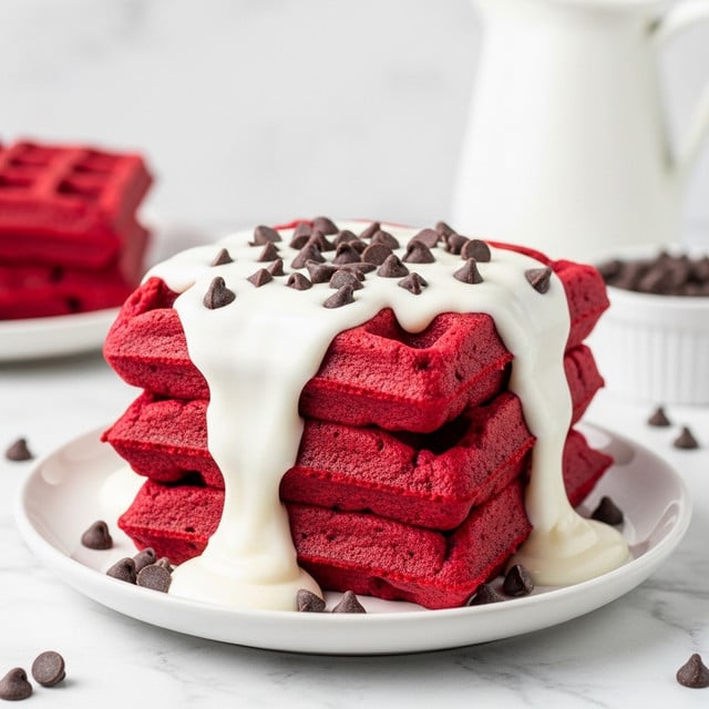 Red Velvet Waffles with Cream Cheese Glaze Recipe