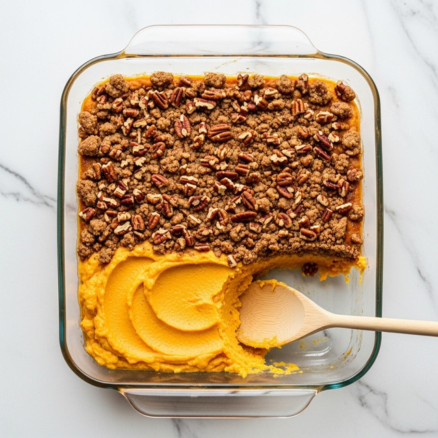 Sweet Potato Casserole with Pecan Topping and Mini Marshmallows Recipe