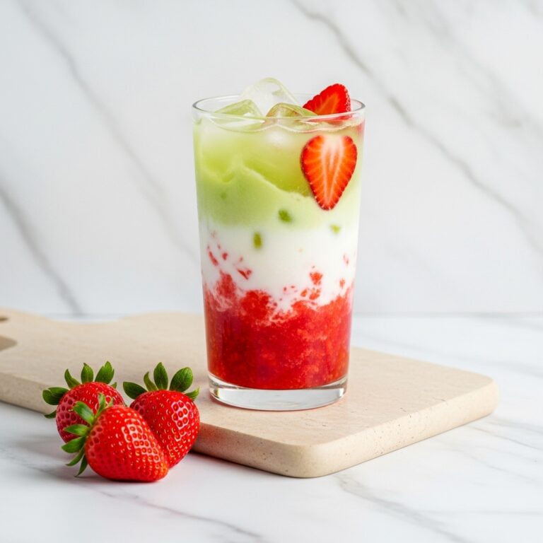 Iced Strawberry Matcha Latte Recipe