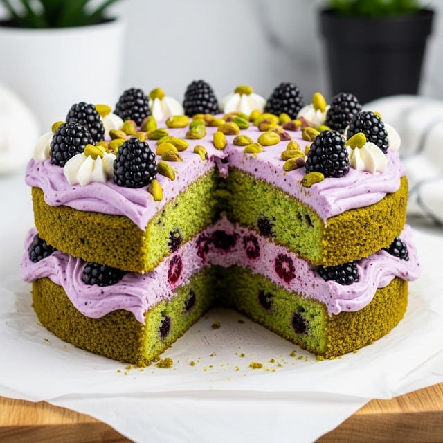 Pistachio and Blackberry Olive Oil Cake Recipe