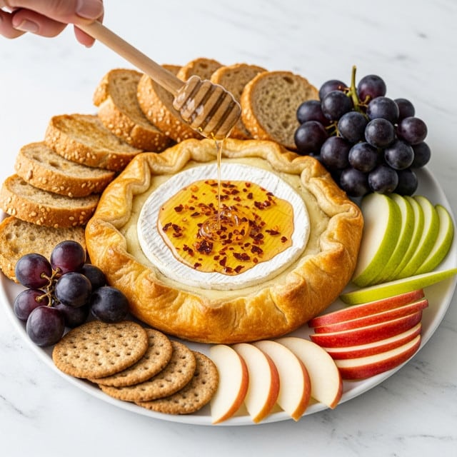 Baked Brie in Puff Pastry with Hot Honey Recipe