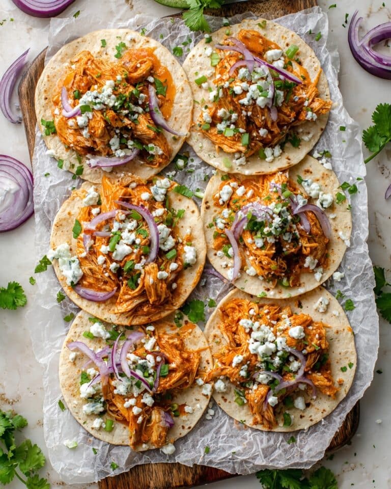 Buffalo Chicken Tacos with Blue Cheese and Ranch Recipe