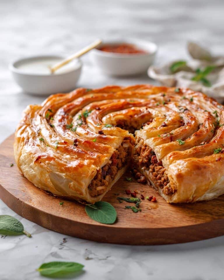 Turkish Spiral Borek with Spiced Ground Beef Recipe