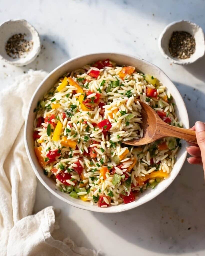 Rainbow Orzo Salad Recipe
