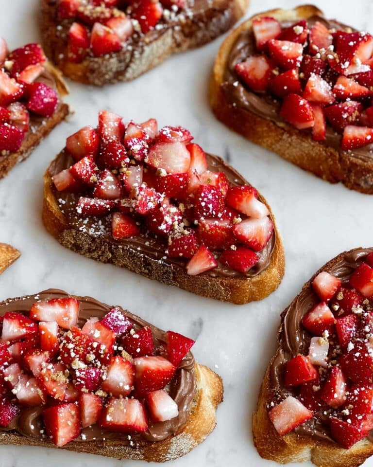 Strawberry Nutella Bruschetta with Cream Cheese and Walnuts Recipe