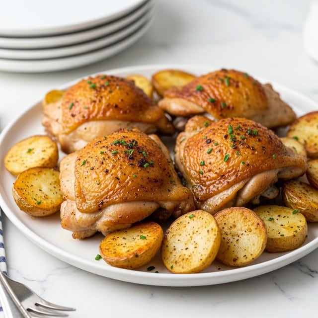 Easy Comfort Roast Chicken Thighs with Potatoes Recipe