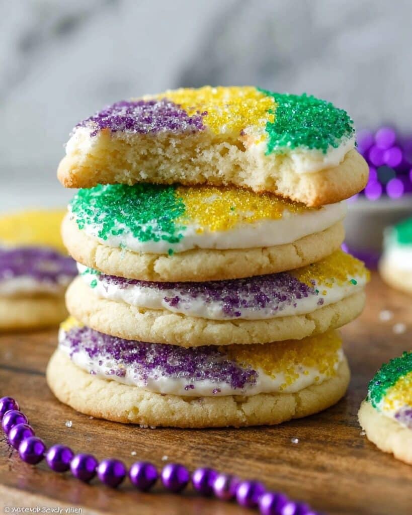 Mardi Gras King Cake Cinnamon Roll Cookies Recipe