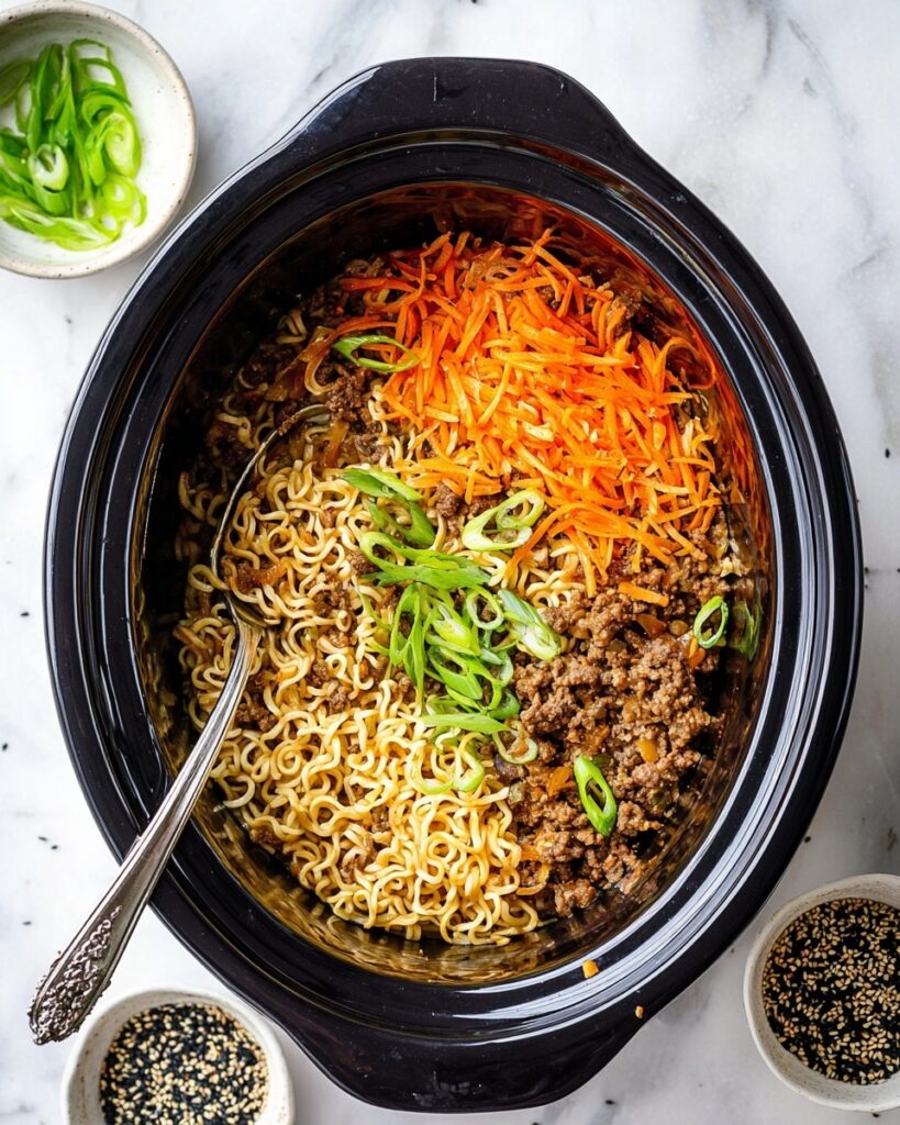 Easiest Slow Cooker Ramen Noodles with Beef Recipe