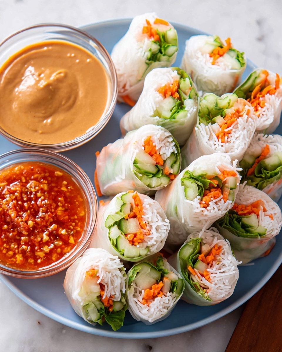 Fresh Spring Rolls with Homemade Dipping Sauces Recipe