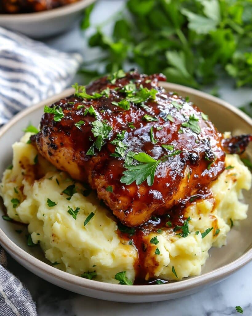 Chipotle Honey Chicken Thighs with Smoked Gouda Mashed Potatoes Recipe