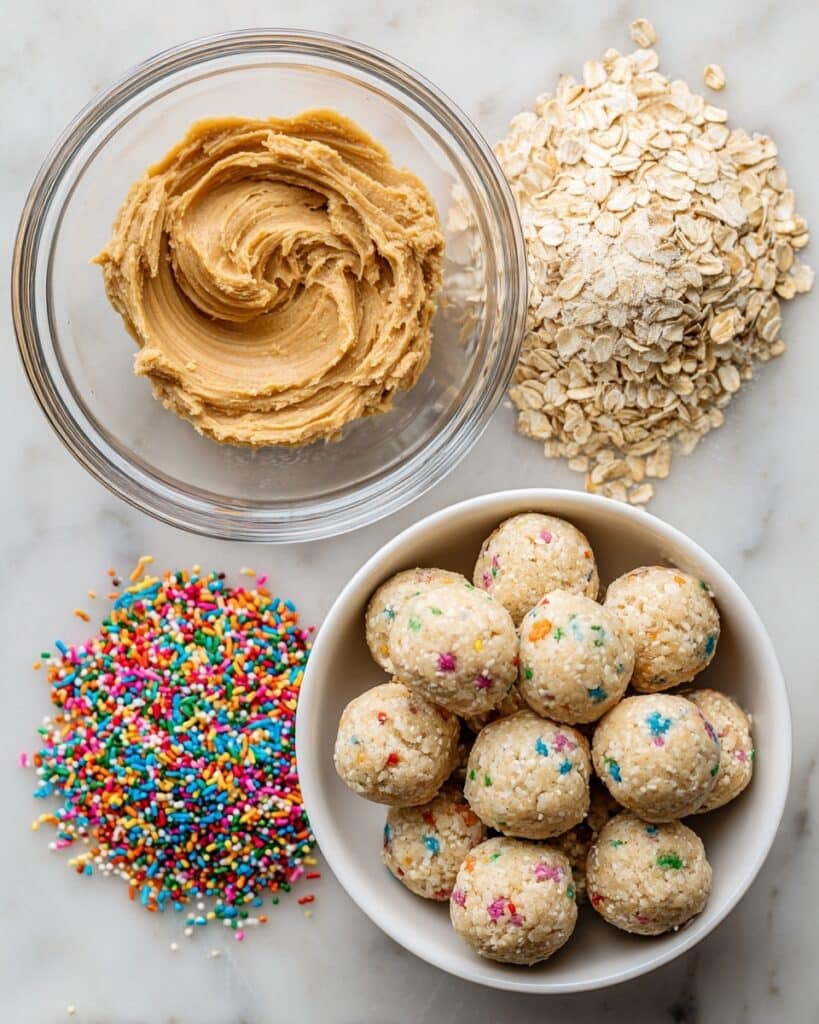 No Bake Cake Batter Protein Balls Recipe